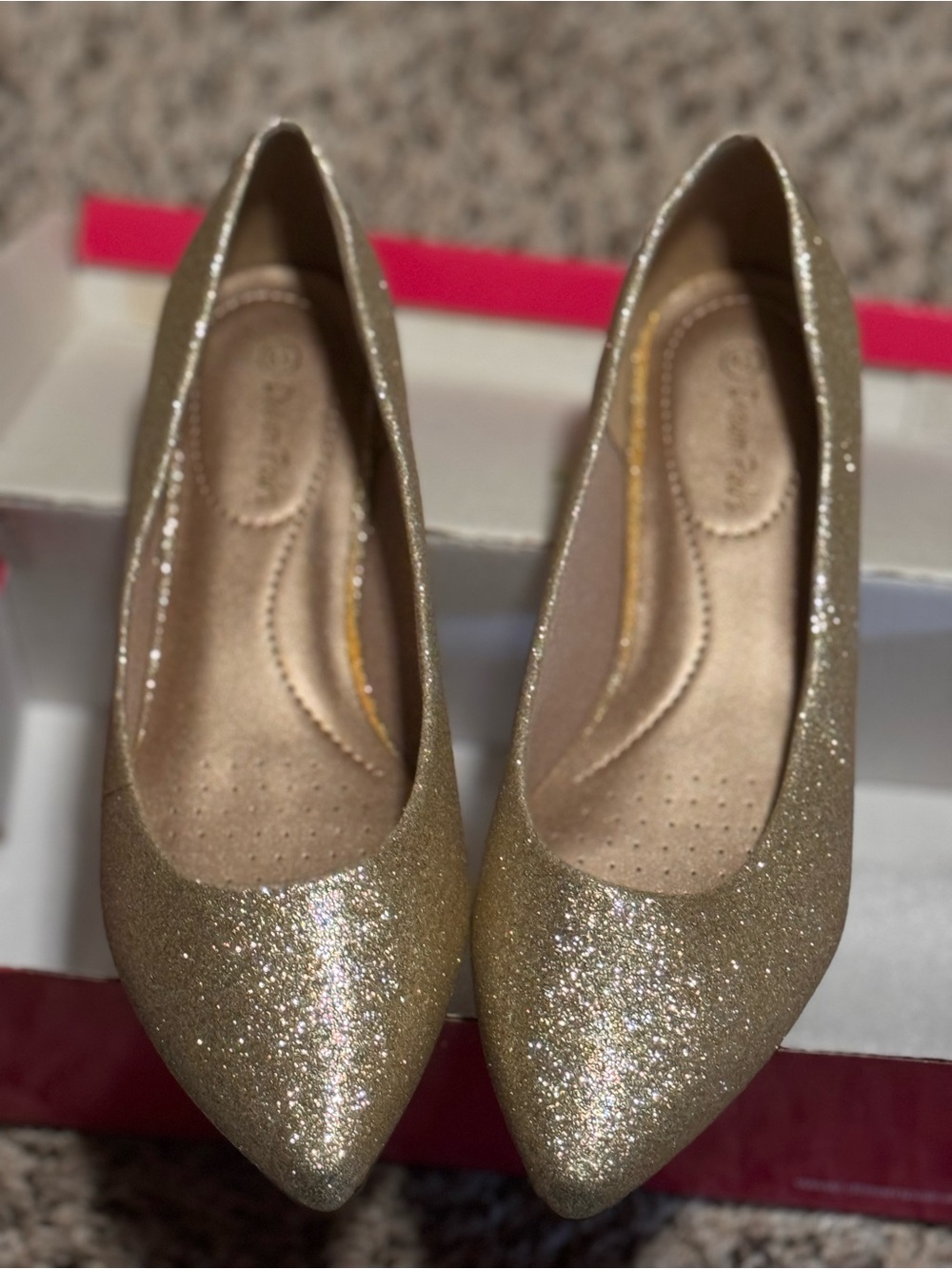 Dream Pairs Gold Glitter Women's Ballet Flat - Sleek Slip-On NWT